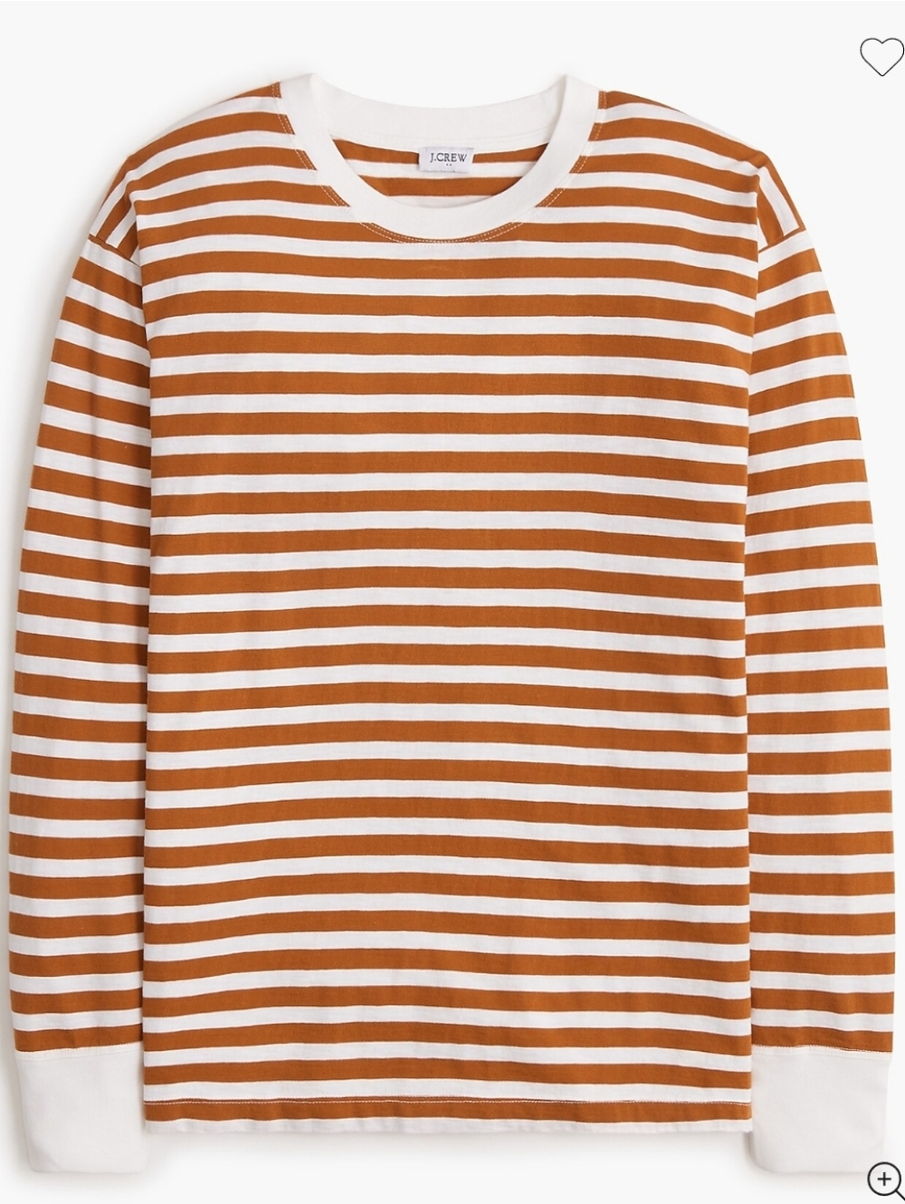 NWT J. Crew Factory Striped Long Sleeve Tee Tshirt Soft Cotton Relaxed Orange